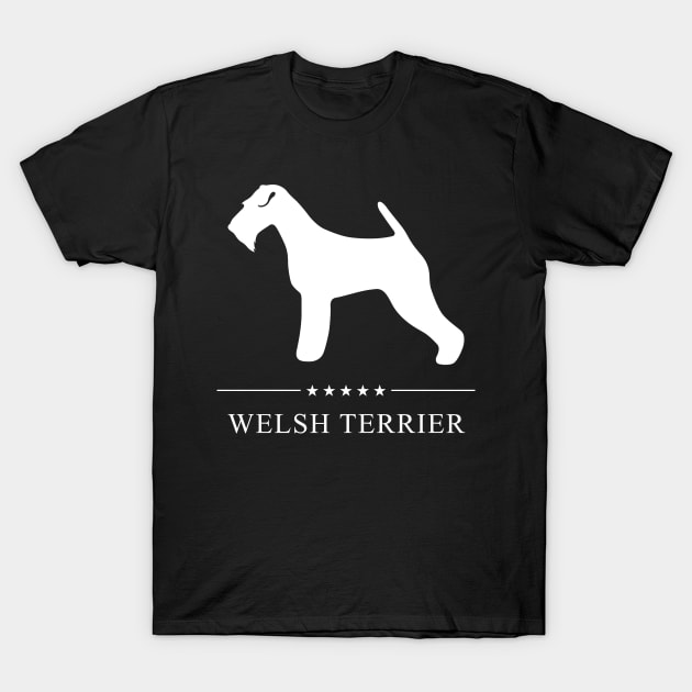 Welsh Terrier Dog White Silhouette T-Shirt by millersye